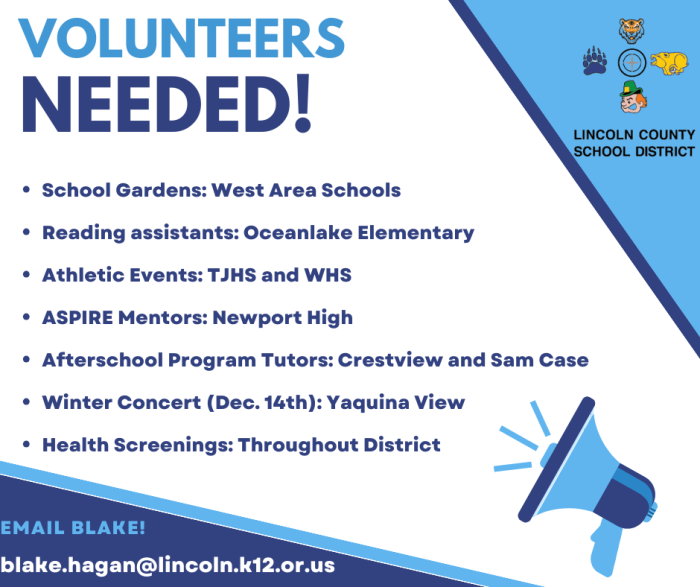 Volunteers Needed!